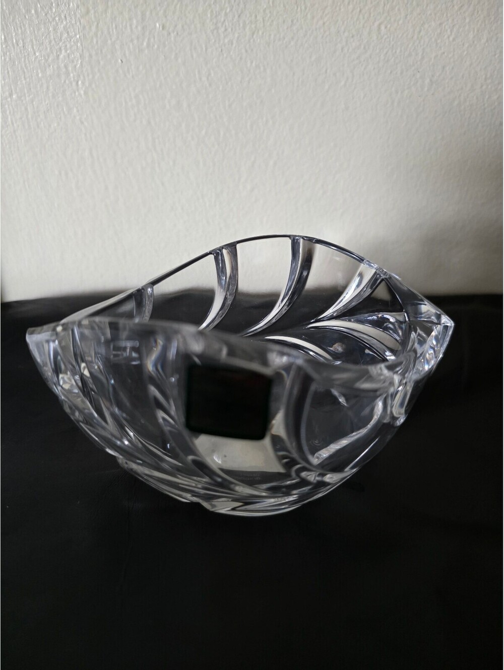 Marquis Crystal Glass Decorative Bowl with Elegant Leaf Pattern